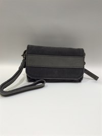 Depeche Taske med skrårem Canvas Leather Grey