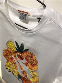 Maison Scotch T-Shirt Printed Flowers White  