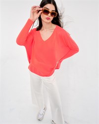 Absolut Cashmere Poncho Corail Fluo