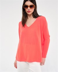 Absolut Cashmere Poncho Corail Fluo