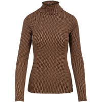 Coster Copenhagen Rollneck Blouse With Brown Check Pattern  