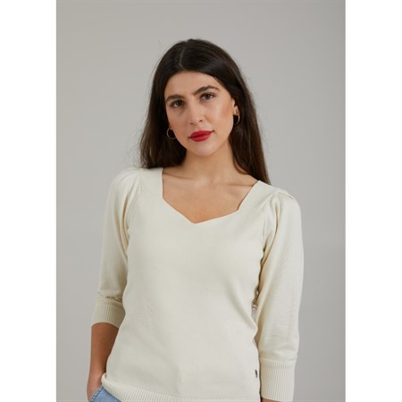 Coster Copenhagen Knit Top With Squared Neck Creme 