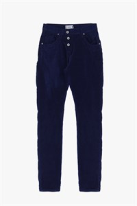 Please Jeans Bomulds Velour Midnight Blue 
