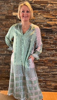 Charlotte Sparre Comfy Silke Dress Hedgy Green
