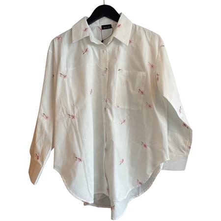 Qnuz Phil Shirt Embrodery Flowers White 