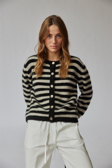 Six Ames Billie Cardigan Ash Stripe 