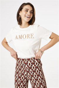 Garcia Amore Cotton T-Shirt Off White  