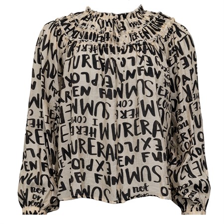 CostaMani Lets Blouse Black Letters 