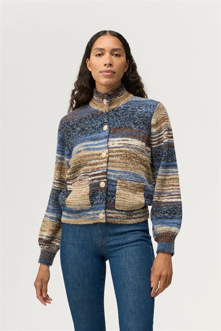 Pieszak Funnel Knit Cardigan Multi Color  