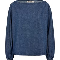 Pieszak PD-Maria Boatneck Blouse Mid Blue Denim 