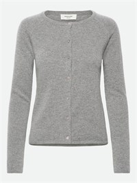 Rosemunde RW Laica Cardigan LS O-neck Wool & Cashmere Light Grey Melange 