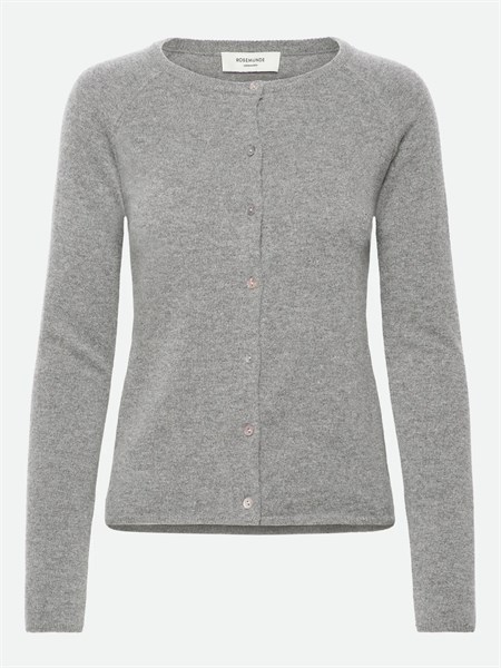 Rosemunde RW Laica Cardigan LS O-neck Wool & Cashmere Light Grey Melange 