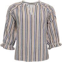 CostaMani Addie Blouse Royal Sand Stripe 