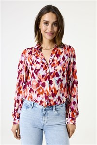 Garcia Printed Viscose Shirt Tangerine Red  