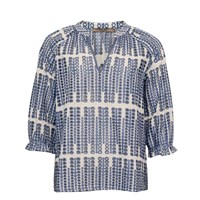CostaMani Shirt Blouse Blue Circle