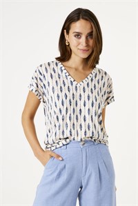 Garcia Top Blue Printed  