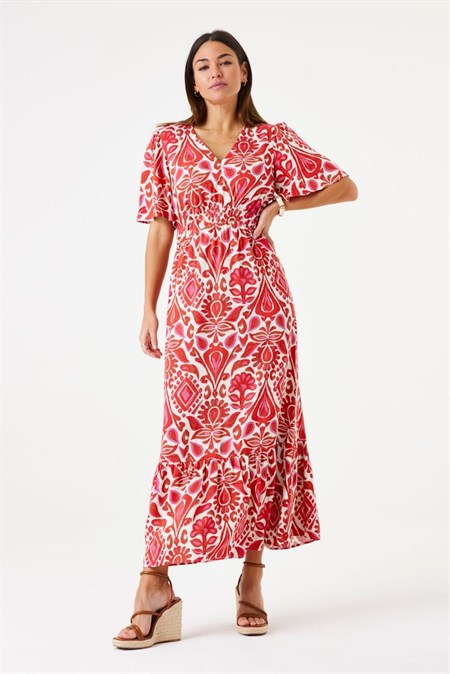 Garcia Viscose Dress Printed Ruby Red 
