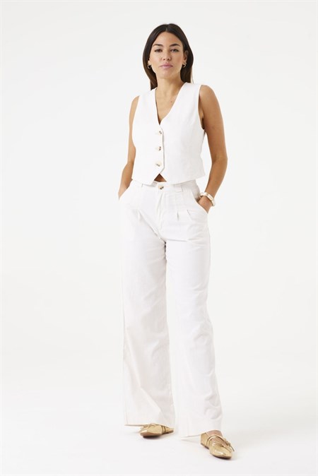 Garcia Hør Vest Beige Stone 