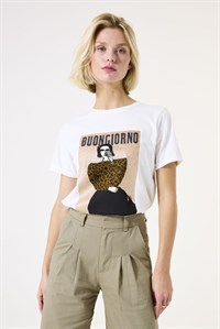 Garcia Cotton T-Shirt Ecru  