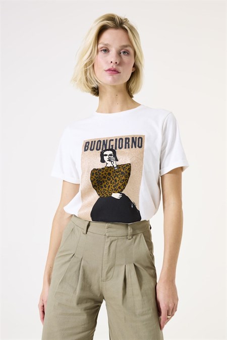 Garcia Cotton T-Shirt Ecru  