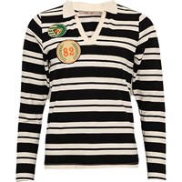 CostaMani Bendtner Stripe Polo Black Stribe  