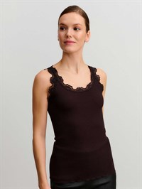 Rosemunde RW Babette SL U-neck Long Lace Top Ganache