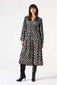 Garcia Dress Black print with Gold 