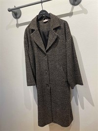 Agenda Check Long Jacket Brown  