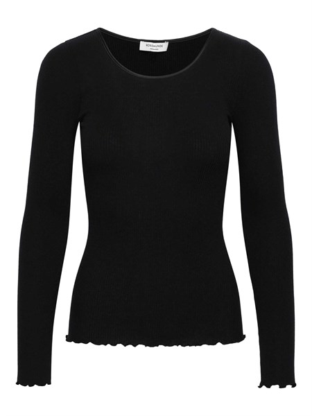 Rosemunde RWMiao Uld Silke LS O-neck T-Shirt Black 