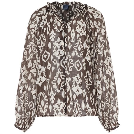 Luxzuz Chalina Shirt Coffee Bean 