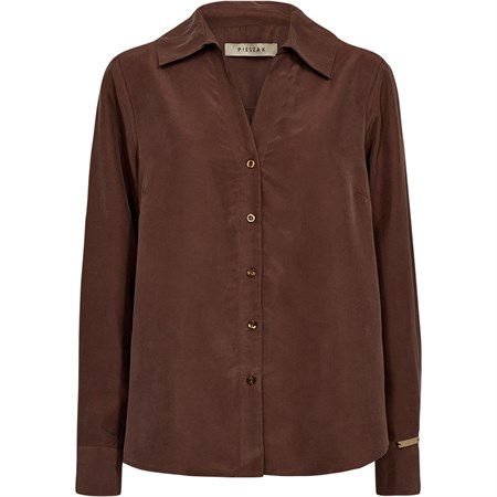 Pieszak Percy Silk Shirt Warm Brown  