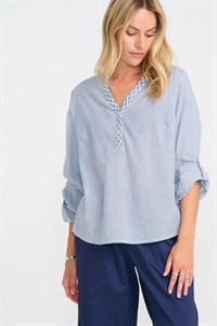 CostaMani Josephine Shirt Blue Stripe  