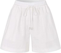 Rosemunde Ester Linen Hør Shorts Hvid 