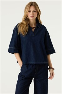 Garcia Denim Blouse Dark Denim 