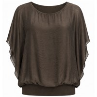 CostaMani Silky ss Blouse Choco 